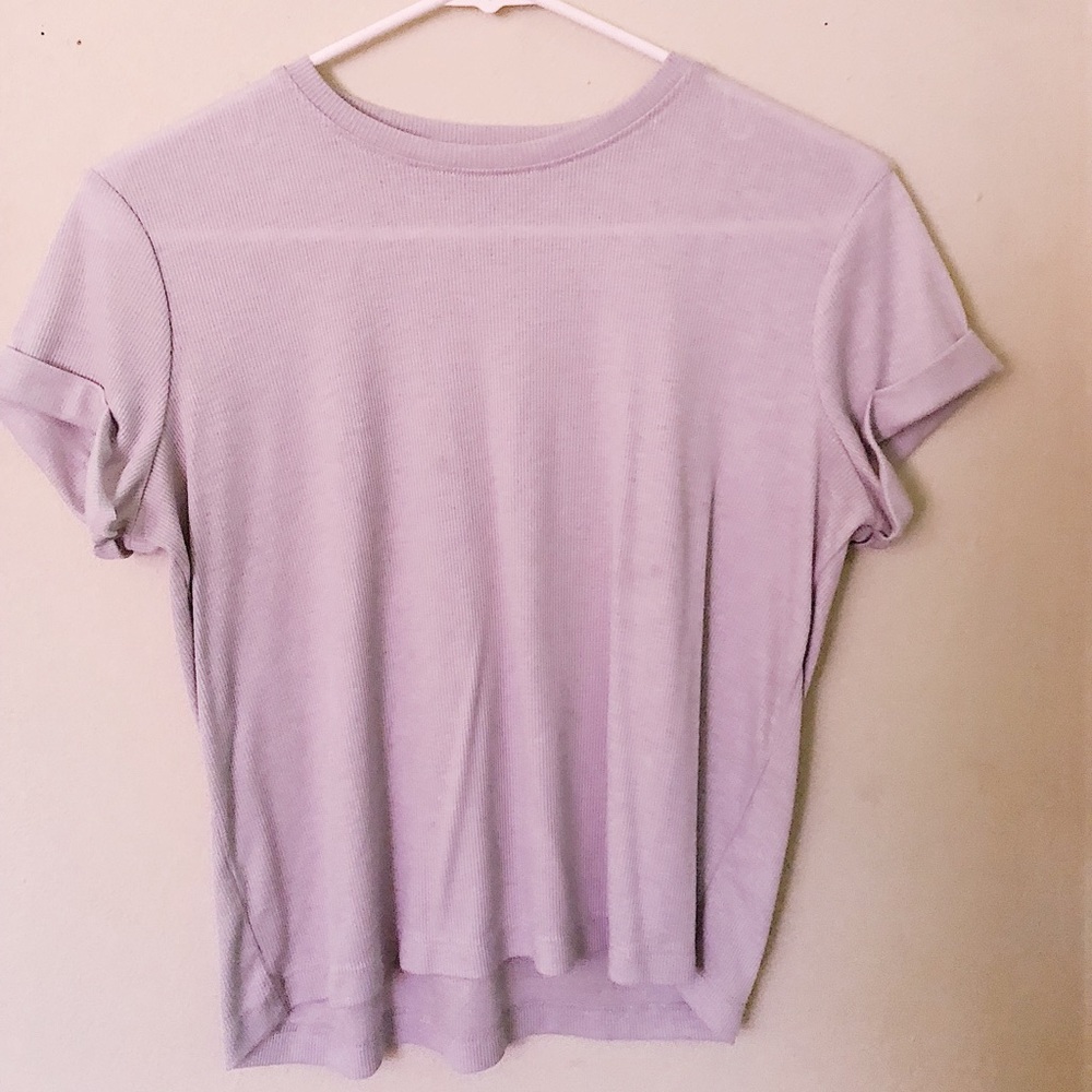 baby blue cropped shirt